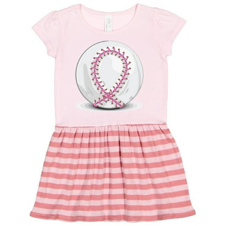 

Inktastic Pink Breast Cancer Ribbon Baseba Gift Toddler Girl Dress