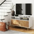 thumbnail image 2 of Nathan James Izsak White Wood Media Console, TV Stand Cabinet with Storage for Living Room, Dining Room, Entryway, 2 of 8