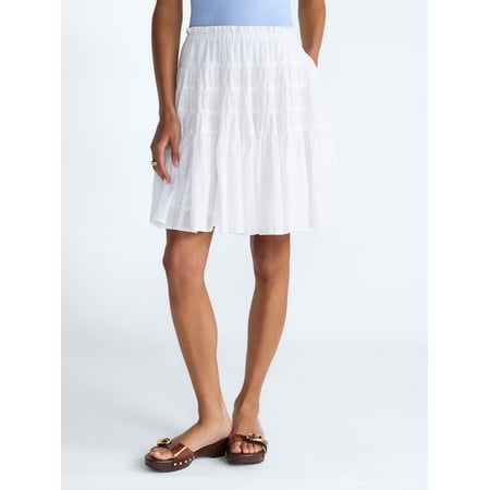 Scoop Women’s Tiered Cotton Skirt, Sizes XS-4X
