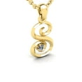 thumbnail image 2 of SuperJeweler S Initial Necklace in 14 Karat Yellow Gold, Diamond Accent and Swirly, With Free 18 inch Cable Chain, for Women, 2 of 6