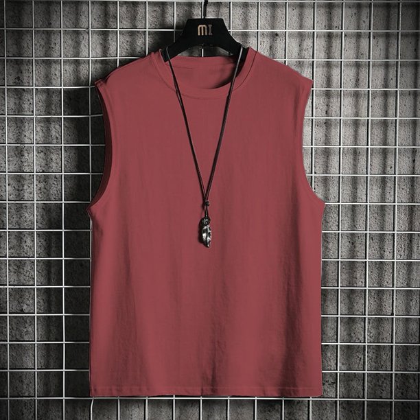 Camiseta sin mangas Fule para hombre, estilo musculoso, lisa, sin mangas, para gimnasio, de verano