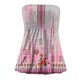 thumbnail image 3 of Gibobby Camiseta de tirantes sin mangas con estampado floral para mujer, cintura elástica plisada, sin espalda(Rosa caliente,CH), 3 of 4