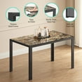 thumbnail image 2 of Lofka Tempered Glass Dining Table Set for 4, Kitchen Table with 4 Back Support Chairs for Meals, Marble, 2 of 8