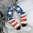 thumbnail image 5 of Xecao USA Colors Stripes1 Pattern Sport Socks for Women and Men Crew Socks Sporty Calf Socks Casual Socks, 5 of 6