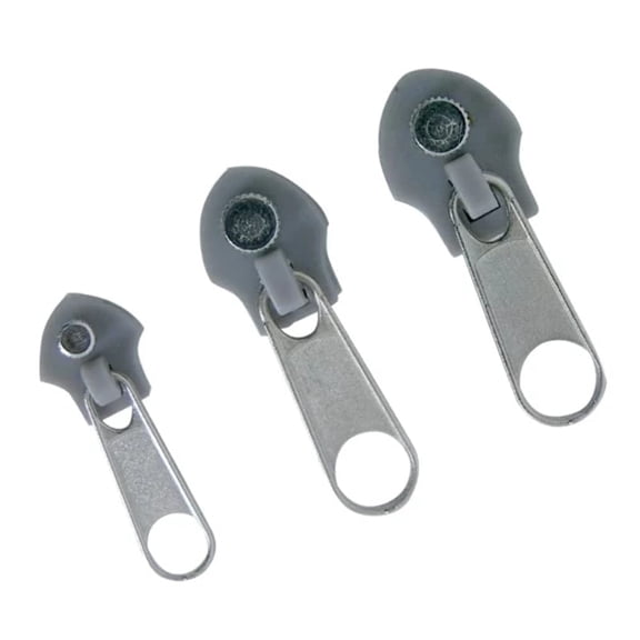 Qwik Fix – Instant Zipper Repair Kit, Set of 3 – Silver – Polypropylene – Small, Medium, Large – No-Sew Sewing Fastener