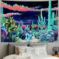 thumbnail image 2 of Shiartex  light Plants Tapestry Trippy Space Tapestries Reactive Cactus Tapestry Floral Aesthetic Tapestry in The Dark Tapestry Wall Hanging for Bedroom Decor 40x30inch, 2 of 6