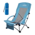 thumbnail image 1 of Folding Beach Chair High Back - Portable Lightweight Chair with Cup Holder & Storage Pocket for Adults, Blue (1-Pack), 1 of 8
