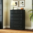 thumbnail image 2 of Relefree Modern 6 Drawer Dresser, Tall Storage Cabinet Chest of Drawers for Bedroom Living Room Hallway, Black, 2 of 6