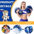 thumbnail image 3 of 4 Pack Cheerleading Pom Poms with Handle MODANU Metallic Foil Plastic Cheerleader Pom Pom Sports Dance Cheer Pompoms Cheering Squad Poms for Kids Adults Team Game Party Spirit Cheering, Silver, 3 of 6