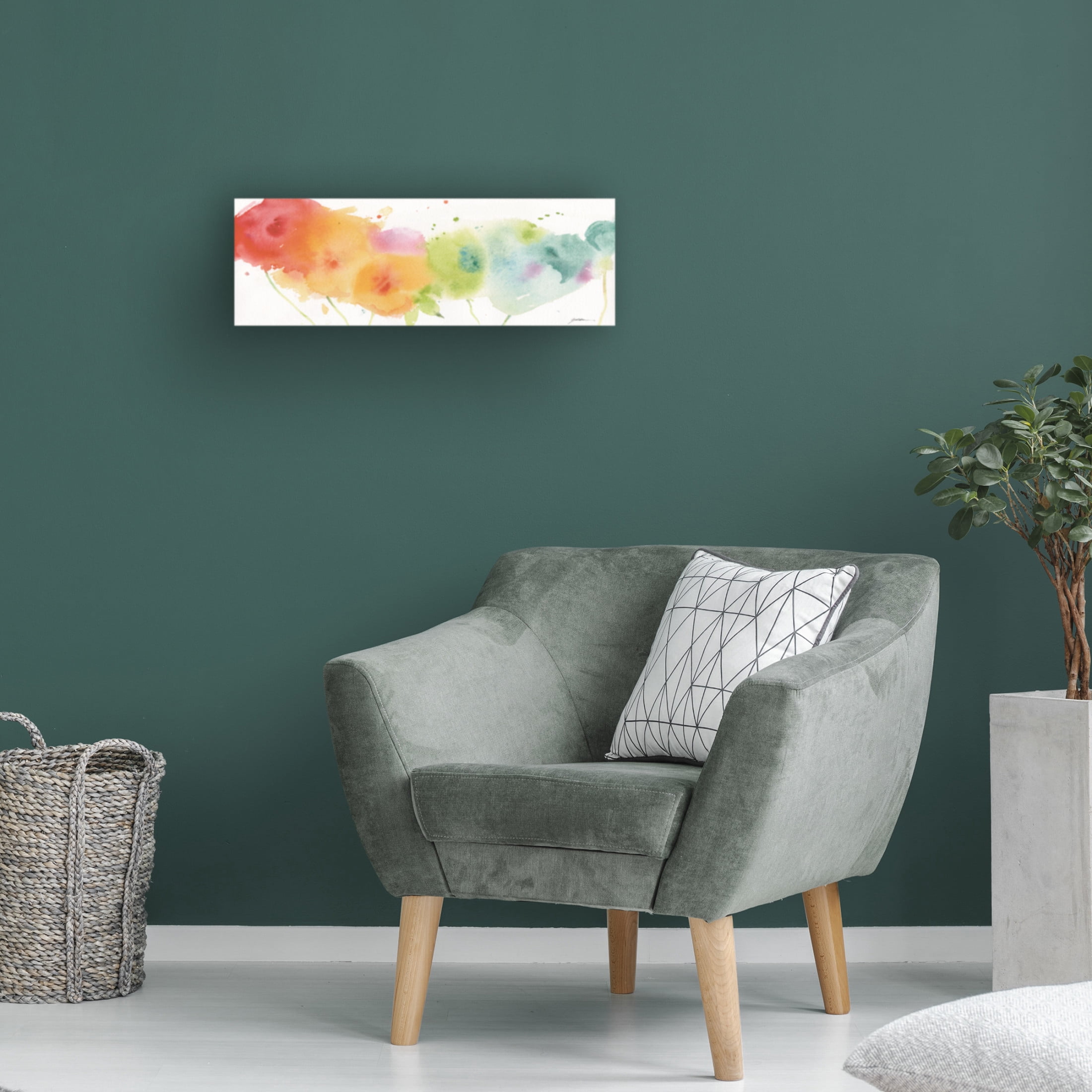 Canvas Wall Art - Sheila Golden 'Over the Rainbow' Wall Art for Living Room, Bedroom, or Office Décor by Trademark Fine Art - 19 x 6 Inches