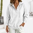 thumbnail image 4 of Neewe Women's V Neck Hoodies Long Sleeve Sweatshirt Drawstring Pullover Tops with Pocket Daily Outfits, 4 of 6