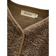 thumbnail image 3 of LMLYSoH Women Fashion Polar Fleece Vest Solid Color V-Neck Sleeveless Button-Down Waistcoat Jackets Autumn Winter Casual Outerwear, 3 of 8