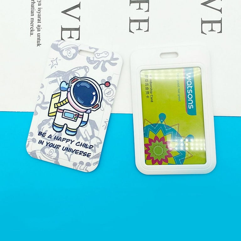 Korean Portable Ins style Man Wallet Bus Metro Card Bus Card Protect Case  Meal Card Set Student Access Control ID Card Holder Bank Card Sleeve Pass  Badge Holder Astronaut Card Holder C -