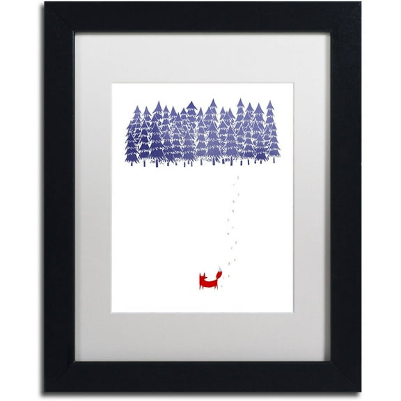 Trademark Fine Art 'Alone In The Forest' Canvas Art by Robert Farkas, White Matte, Black Frame