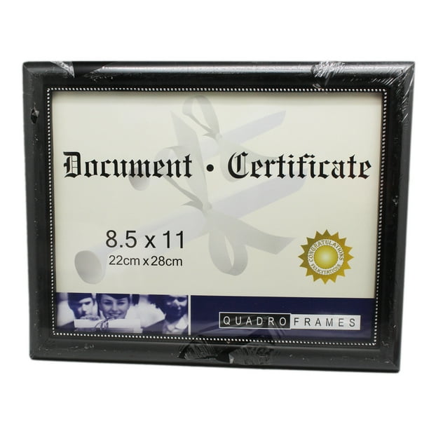 Quadro Frames Faux Black Wood Document/Certificate Frame (8.5 x 11