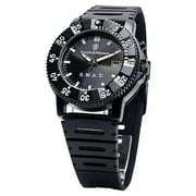 Mens SWAT Watch with Black Rubber Strap