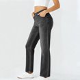 thumbnail image 4 of qucoqpe Jeans for Women Womens Straight Leg Stretchy Slim False Denim Pants Fashion Casual Solid Jeans, 4 of 6