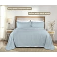 thumbnail image 3 of BNM 3 Piece Floral Cotton Blend Light Blue Bedspread Set, Queen, 3 of 10