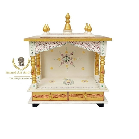 Wooden Temple Mandir Handcrafted Mandir Pooja Ghar Mandap For Worship Home Decor Art