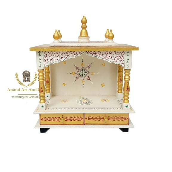 Wooden Temple Mandir Handcrafted Mandir Pooja Ghar Mandap For Worship Home Decor Art