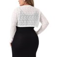 thumbnail image 3 of Agnes Orinda Plus Size Women's Loose Casual Cover Up Sheer Open Front Cropped Lace Cardigan, 3 of 5