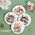 thumbnail image 3 of 4 Sets Embroidery Kit for Beginners Adults, Hand Embroidery Kit Includes Agaric, Hoop, Color Threads, Tools, 3 of 5