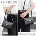 thumbnail image 6 of Womens Tote HandBag PU Leather Crossbody Shoulder Bag Retro Classic Small Purse Clutch with Zipper, 6 of 7