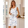 thumbnail image 3 of Ekouaer Nightgowns for Women Button Up Sleepshirt Tank Sleeveless Nightshirt Soft Sleepwear with Pockets, 3 of 6