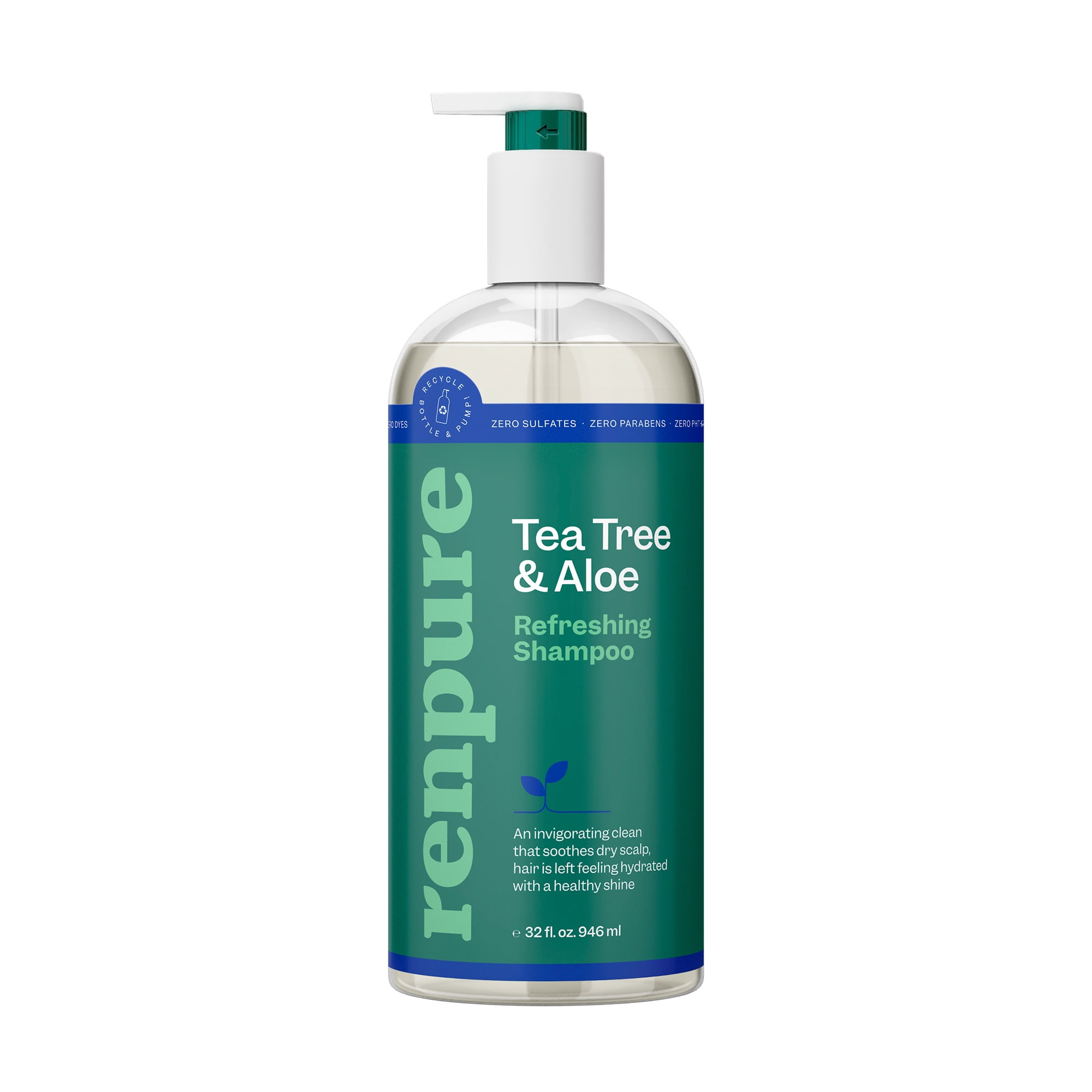 Renpure Tea Tree & Aloe Refreshing Shampoo, 32 Fluid Ounces