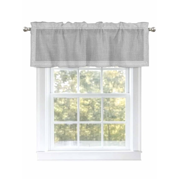 Valances for Windows Grey Abstract Art Rod Pocket Cafe Window Treatments Valance Curtains for Kitchen Bathroom Laundry Basement Windows 56"x16"