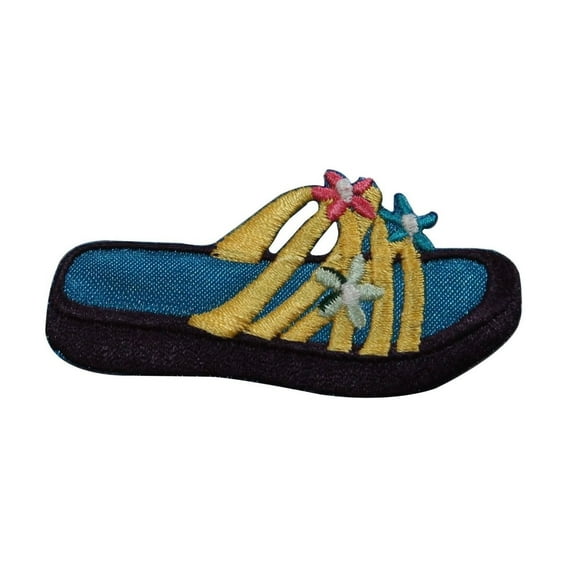 ID 7773 Flower Sandal Patch Summer Shoe Fashion Embroidered Iron On Applique