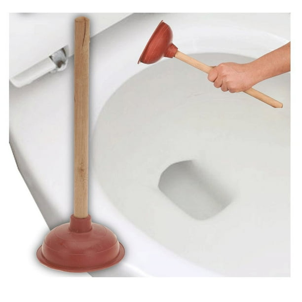Bathroom Toilet Plunger Strong Unclog Rubber Suction Cup 18" Long
