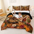 thumbnail image 3 of Catabedysis Autumn Camping Full Size Comforter Sets,Fall Tent Print Bedding Comforter Set For Boys,Multicolor,Black Reversible,3pcs,1 Comforter and 2 Pillowcases, 3 of 7