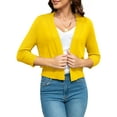 thumbnail image 2 of QINCAO Women's Cardigan Sweater Open Front Knit Coat Shrugs for Women,Yellow-M(8-10), 2 of 8