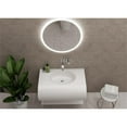 thumbnail image 6 of Soprano 36" Wall Mounted Stone S-Shaped Bathroom Sink in White, 6 of 10