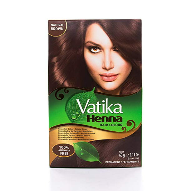 Vatika Henna Natural Brown Hair Color 60g 100% Ammonia Free 