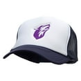 thumbnail image 2 of Howling Wolf Embroidered Two Tone Polyester 5 Panel Foam Front Mesh Back Cap - Navy White OSFM, 2 of 5