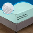 thumbnail image 4 of 600 Thread Count 100% Egyptian Cotton Sleeper Sofa Bed Sheet Set Solid Twin Size (36" x 72" x 10") with 4 -PCS Fitted Straps Color Aqua Blue, 4 of 6