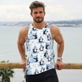 thumbnail image 6 of KLL Playful Penguins and Snowmen Print Men's Muscle Gym Workout Stringer Tank Tops Bodybuilding Fitness T-Shirts Tank Tops Men-X-Large, 6 of 7