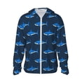 thumbnail image 1 of Fotbe Party Shark Cute Chaqueta con Protección Solar UPF 50+ para Hombre y Mujer, Camisa con Capucha y Bolsillos-Medium, 1 of 7