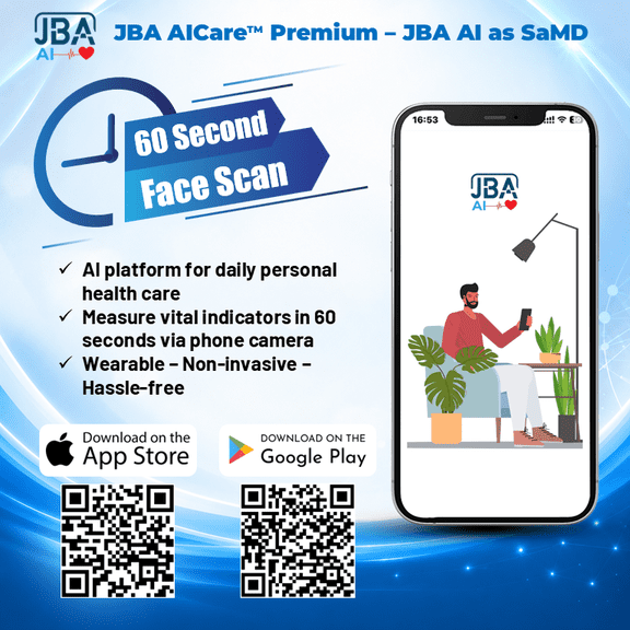 JBA AICare™ Premium – 12-Month Digital Health Access with JBA AI™ SaMD Physiological Intelligence Software