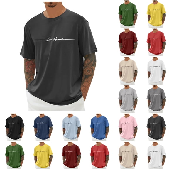 Letdown Oversized T-Shirt Men's Summer T Shirt Crew Neck Short Sleeve T-Shirt With City Print Basic Shirts Men Loose Casual Shirts Sports Shirts Casual Everyday Vacation Size 3XS-5XL