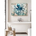 thumbnail image 6 of Teal Octopus Coastal Wall Art for Living Room,Canvas Picture Wall Decor for Bathroom Bedroom,Summer Beach Nautical Starfish Retro Painting Artwork for Office Kitchen Hallway Dining Room Decor 12"x16", 6 of 8