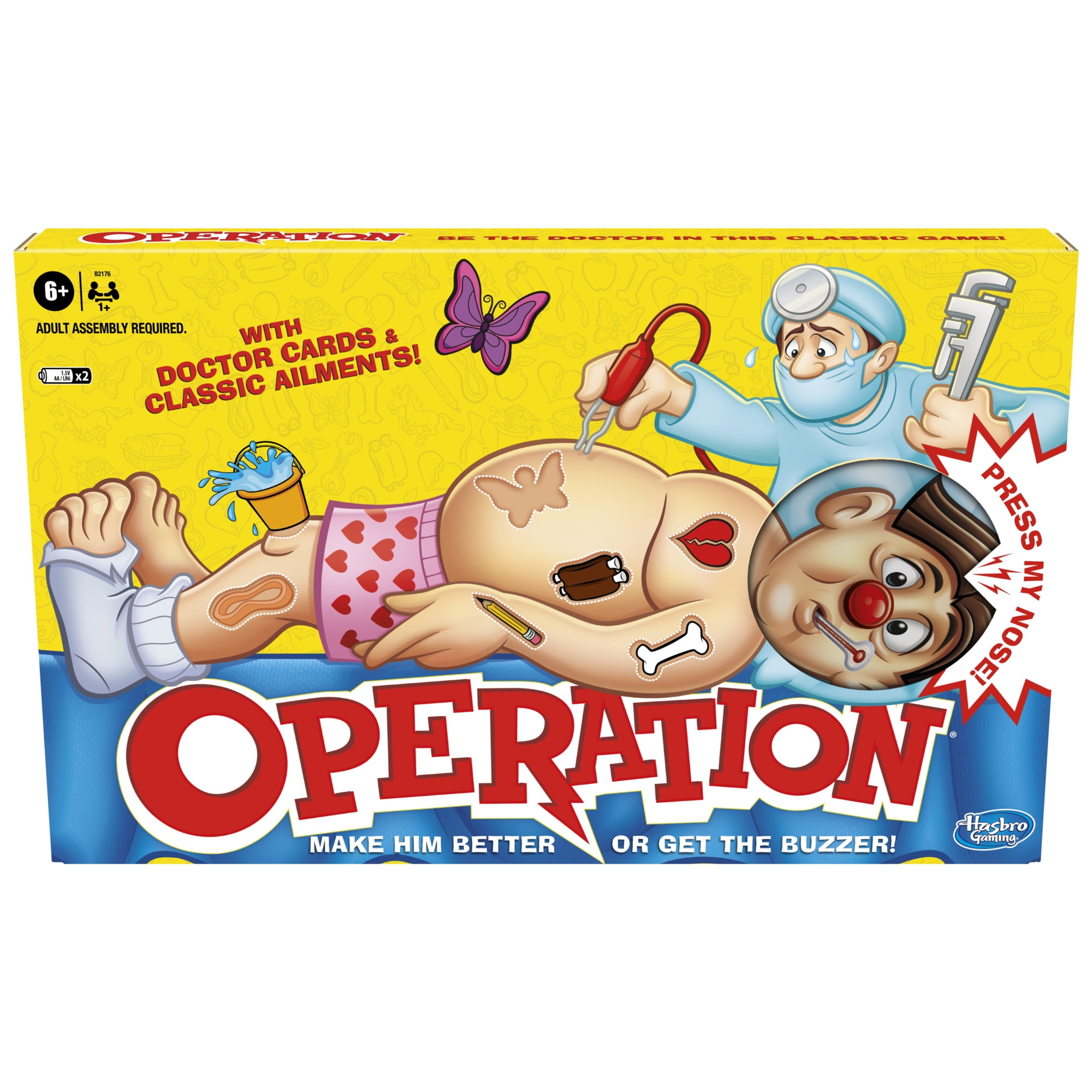 Operation Electronic Board Game with Doctor Cards and Funny Ailments, Kids Games, Ages 6+