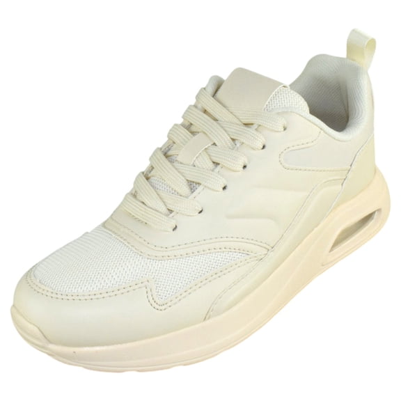 La Sheelah Women’s Air Cushion Sneakers – Lightweight Lace-Up Breathable Mesh Walking Tennis Running Shoes Casual Fashion Sneakers SKIP-11 Nude Beige 10
