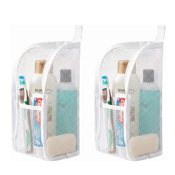 2 Pack Standing Toiletry Bag, Waterproof Foldable Travel Makeup Bag, EVA Makeup Toothbrush Bags with Zipper Mesh Pocket