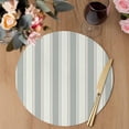 thumbnail image 3 of Green Stripe Round 13 Inch Placemats Set of 2, Modern Farmhouse Geometric Striped HeatResistant Non Slip Place Mats for Dining Table, Wipeable Braided Kitchen Table Mats for Housewarming, 3 of 9