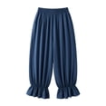 thumbnail image 5 of Women's Boho Harem Pants Casual Smocked High Waist Baggy Trousers with Ruffled Hem Loose Yoga Hippie Flowy Pants for Summer Vacation Lounge and Flattering Everyday Wear, 5 of 6