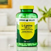 Spring Valley L-Lysine Dietary Supplement Tablets for Tissue Health, 500 mg, 250 Count