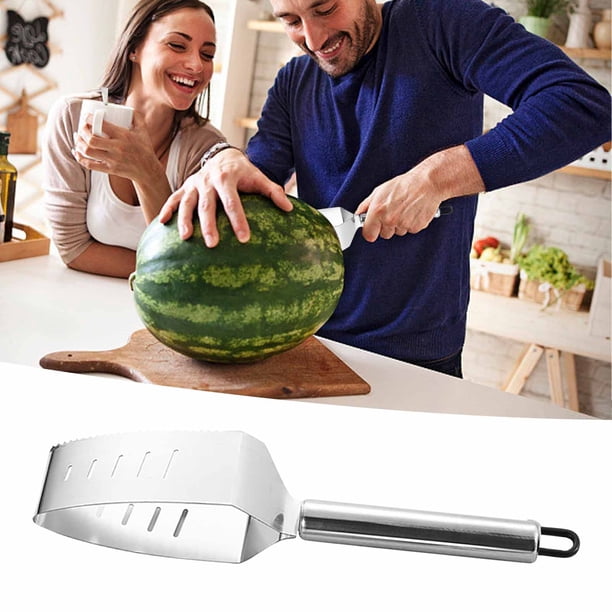 Stainless Steel Watermelon Slicer Cutter Triangular Wedge Tool Easy Clean Sharp Blades Quick Kitchen Prep Fruit Salad Serving Gadget, Ukhbmc